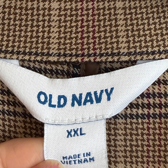 Old Navy Plaid Relaxed Blazer Suit Jacket Plus Size XXL Brown Neutral Academia - Picture 6 of 9